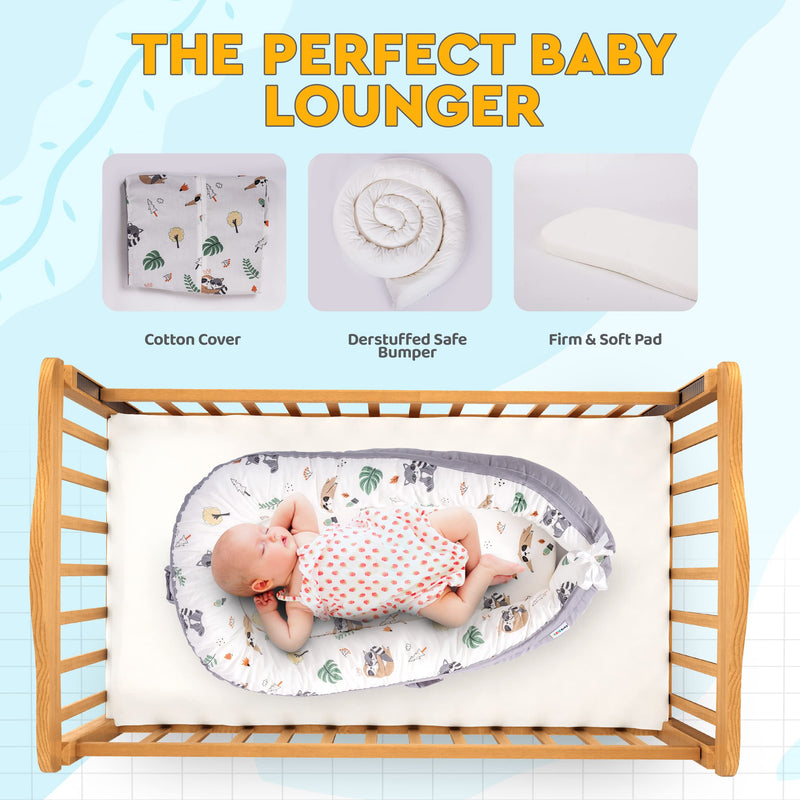  THERMOBABY Babycoon Baby Bath Lounger – From Birth to 8 Months  (up to 8 kg) – Comfortable – Fun – Ice Brown – Made in France : Baby